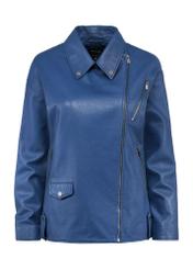 Blue women's leather jacket KURDS-0515-2840(W25)-02