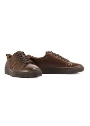 Dark brown men's leather shoes BUTYM-0430A-1I(W26), diagonal product view on white background.