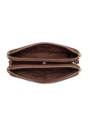 Brown women's handbag with strap TOREC-0522B-89(Z23)-05