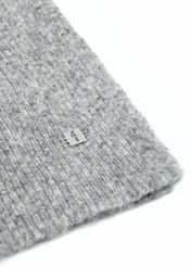 Gray women's scarf with a wool blend SZADT-0202-9B(Z26), close-up of the product detail, view on a white background.