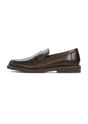 Dark brown leather men's loafers BUTYM-0502-90(W25)-06