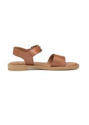 Women's leather sandals in cognac color BUTYD-1263-1F(W26), product view from the side on a white background.
