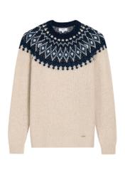 Light beige men's wool sweater SWEMT-0213-1A(Z26), front view of the product on a white background.
