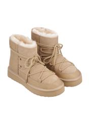 Women's cool beige snow boots BUTYD-1221-1K(Z26), angled product view on a white background.