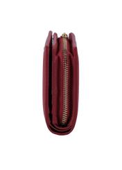 Medium red women's wallet with RFID protection PORES-0823RFID-4B(Z26), side product view on white background.