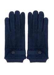 Navy blue insulated men's gloves REKMT-0004-7D(Z26) - product view from above, on a white background.