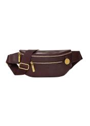 Women's burgundy waist bag TOREC-1338-4D(Z26) - front product view, on a white background.
