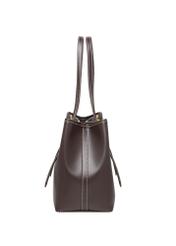 Large brown shopper bag TOREC-1381-1H(Z26), side view on a white background.