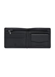 Men's leather black wallet PORMS-0629A-9I(W26), product view inside on white background.