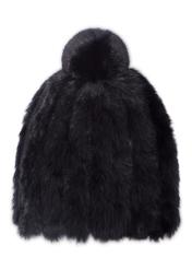 Women's black fur cap CZADF-0034-99(Z26)
