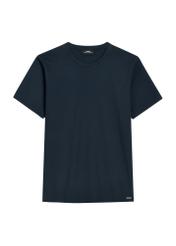 Navy blue cotton men's t-shirt TSHMT-0144-7E(W26) - front product view, on white background.