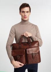 Leather brown men's bag TORMS-0404C-99(W25)