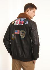 Men's leather jacket from TOP GUN collection KURMS-0218-0993(Z22)-04