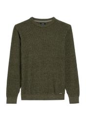Men's khaki sweater SWEMT-0183-55(Z25), front product view on white background.