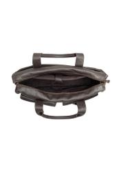 Brown leather men's briefcase TORMS-0521-1H(Z26), product view inside on white background.