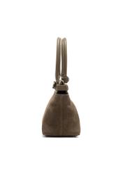 Women's khaki suede handbag TORES-1192-55(Z25), side view of the product on a white background.