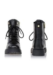 Black lace-up leather boots BUTYD-1015-99(Z23)-03