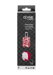 Pink cover for medium suitcase AW-013-0007-5P-M(W26), front view of the product in the packaging.