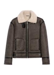Men's gray sheepskin coat KOZMP-0008-91(Z25)