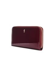 Large burgundy women's wallet POREC-0418-49(Z25), diagonal product view on a white background.