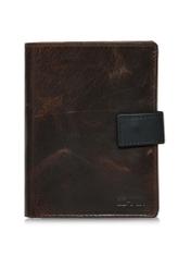 Brown large men's leather wallet PORMS-0613-89(Z24)-01