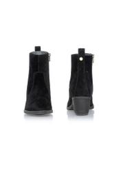 Women's leather ankle boots with heels BUTYD-1005A-98(Z25), front and back view of the product on a white background.