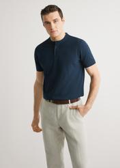 Navy blue men's polo shirt POLMT-0061-7E(W26)