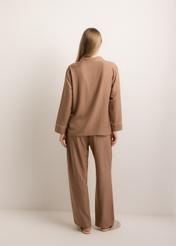 Women's two-piece pajama set PZMDT-0001-1K(Z26), product view from the back on a model. Full body visible.