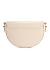 Cream semi-circular women's messenger bag TOREC-1184-0B(W26) - product view from the back, on a white background.