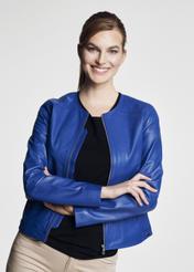 Women's lined leather jacket KURDS-0215-4503(KS)-03