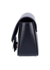 Small black women's handbag with buckle TOREC-1383-99(Z26), side view of the product on a white background.