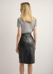 Gray women's cashmere sweater SWEDT-0261-9B(Z26), back product view. Half silhouette visible.