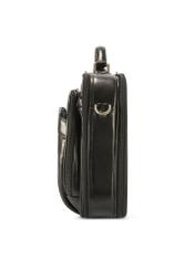 Black leather men's laptop bag TORMS-0482-99(Z25), side view of the product on a white background.