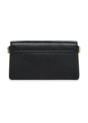 Black leather women's shoulder bag TORES-1221-9I(W26) - product view from the back on a white background.