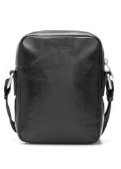 Black leather men's bag TORMS-0505-99(W26), product view from the back on a white background.