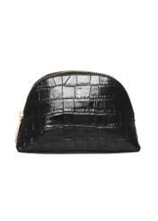 Black croc-effect toiletry bag TORES-1322-99(Z26), front view on a white background.