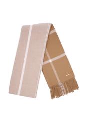 Large women's scarf in camel, model SZADT-0100-1L(Z26), front view on a white background.