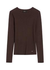 Brown ribbed women's longsleeve LSLDT-0028-1 I(W26)