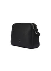 Small black leather women's handbag TORES-1353-99(Z26), diagonal product view on a white background.