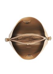 Beige women's shopper bag TOREC-0862B-81(Z25), view of the inside of the product on a white background.
