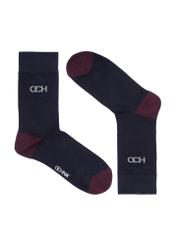 Long navy blue men's socks SKAMT-0155A-69(Z24)-01