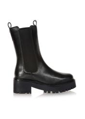 Women's black leather boots BUTYD-1006-99(Z23)-01