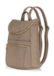 Beige women's backpack made of imitation leather TOREC-0846A-81(Z24)-02