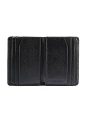 Black men's leather wallet PORMS-0635A-99(Z25), product view inside on white background.