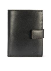 Black men's leather wallet PORMS-0638-99(W25) - front view on white background.