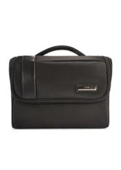 Large black men's cosmetic bag TORMN-0405-99(W26), product view from the front on a white background.