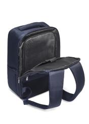 Navy blue airplane backpack PLCMN-0014-7D(Z26), product view inside on a light background.