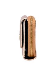Small women's leather wallet in gold color PORES-1026-2X(Z26), side view of the product on a white background.