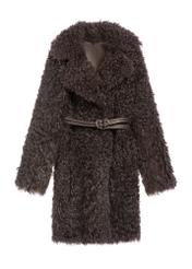 Brown double-sided women's leather sheepskin coat KOZDS-0090-1393(Z25)