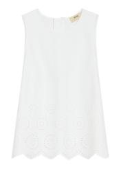 White women's blouse BLUDT-0207-0B(W26), front product view on white background.